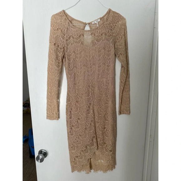 Soieblu Nude Lace Dress Size M - Picture 1 of 9